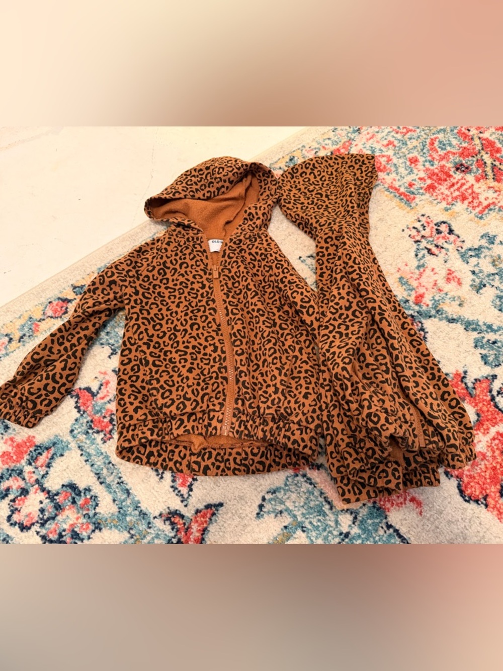 Kids Leopard Print Hooded Jacket - Brown
